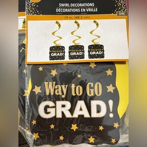 Graduation  Decorations - Way to Go GRAD! (Black & Gold)